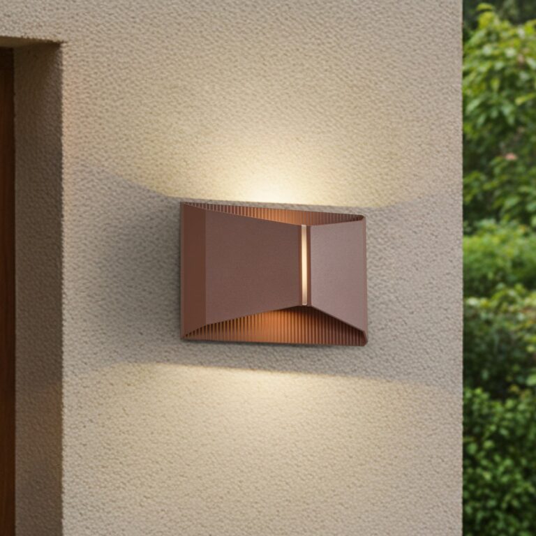 Anlira udendørs LED-væglampe, opad & nedad, brun, IP65 – Lindby - Terrasse - Moderne - Metal - Kantet