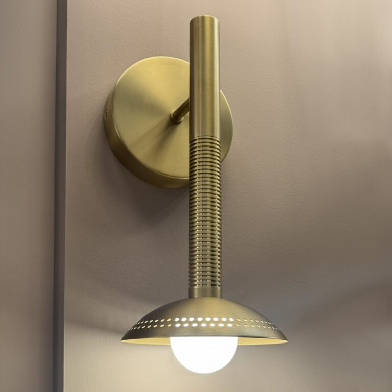 Arden LED-væglampe, guld, højde 36 cm, metal, dæmpbar – Elstead - Stue - Moderne - Aluminium - Med én lyskilde