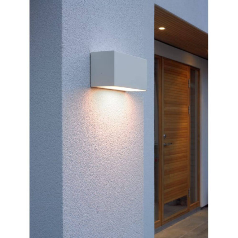 Asker Down LED-udendørs væglampe 23 cm, hvid – Norlys - Terrasse - Aluminium