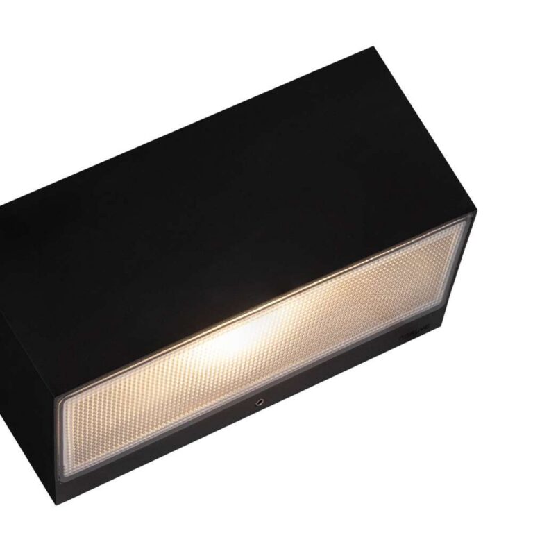Asker stor udendørs LED-væglampe, 13,7 W, sort – Norlys - Terrasse - Aluminium