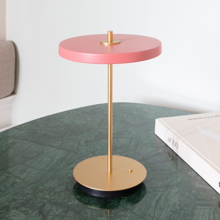 Asteria Move LED-batteridrevet bordlampe rosé/messing 31 cm UMAGE - Stue - Design - Metal - Med skærm