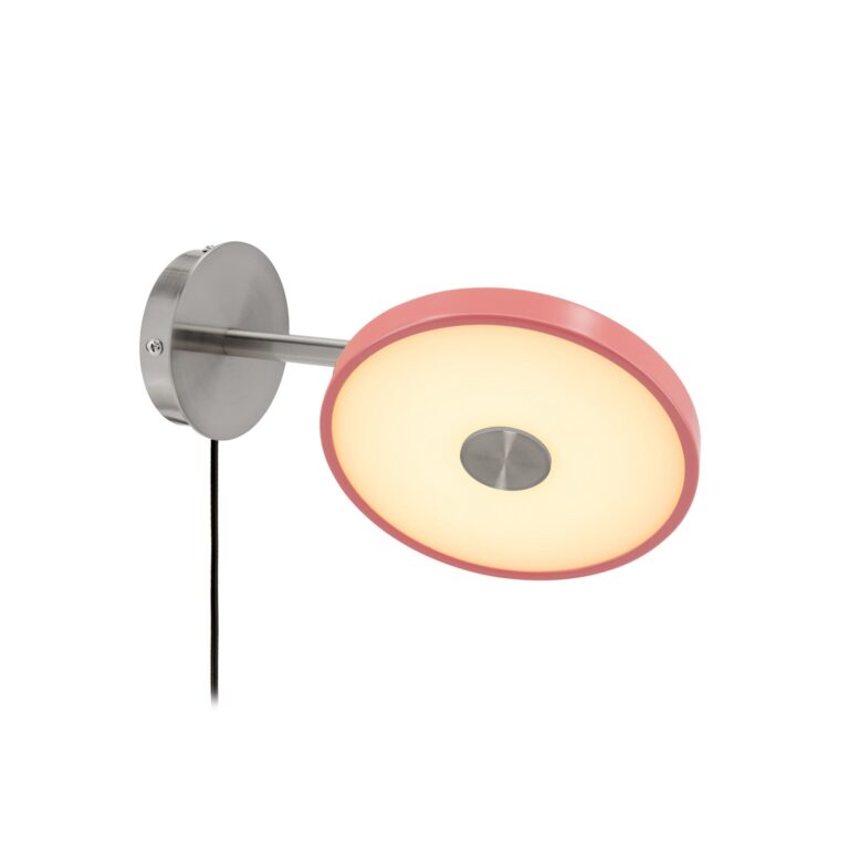 Asteria Short LED-væglampe, lyserød, stål, stik UMAGE - Stue - Design - Metal - Med én lyskilde
