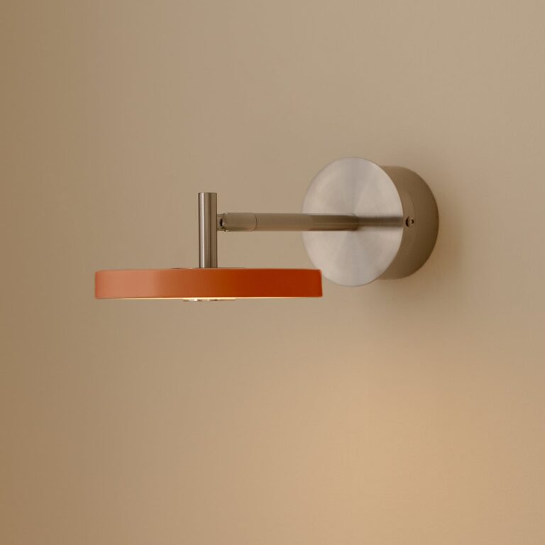 Asteria Short LED-væglampe, orange, stål, fast tilslutning – UMAGE - Stue - Design - Metal - Med én lyskilde