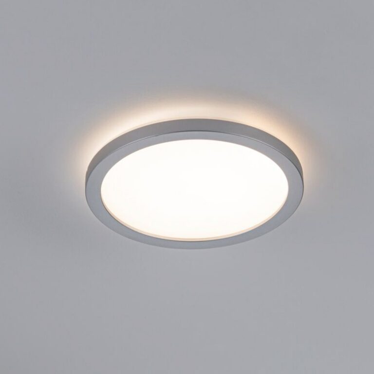 Atria Shine LED-panel, krom, Ø 19 cm, 3000 K, tænd/sluk, IP20, Paulmann - Stue - Moderne - Plastik - Rund