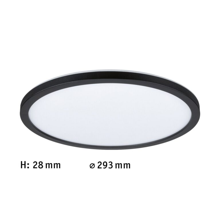 Atria Shine LED-panel, sort, Ø 29 cm, 3000 K, tænd/sluk – Paulmann - Stue - Moderne - Plastik - Rund
