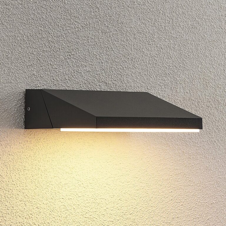 Auda LED-udendørs væglampe, antracit – Lucande - Moderne - Metal - Med én lyskilde