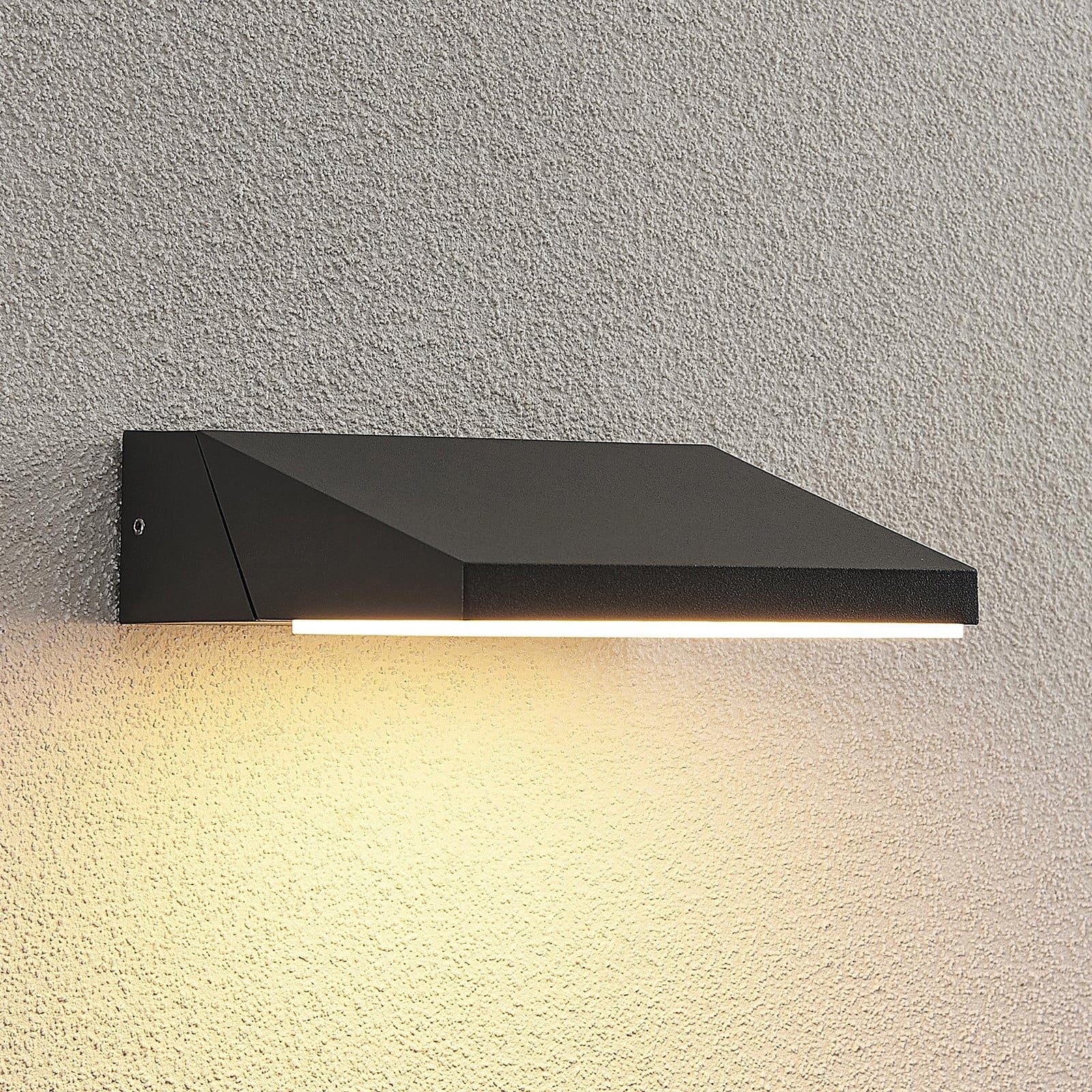 Auda LED-udendørs væglampe, antracit – Lucande - Moderne - Metal - Med én lyskilde