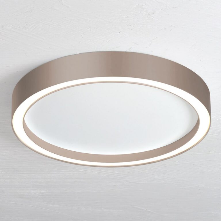 Aura LED-loftlampe, hvid/taupe – Bopp - Stue - Moderne - Metal - Rund