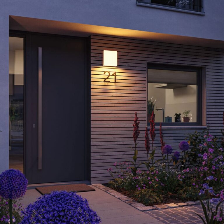 Azalena LED-udendørs væglampe med ZigBee, 2200K, hvid – Paulmann - Aluminium - Kantet