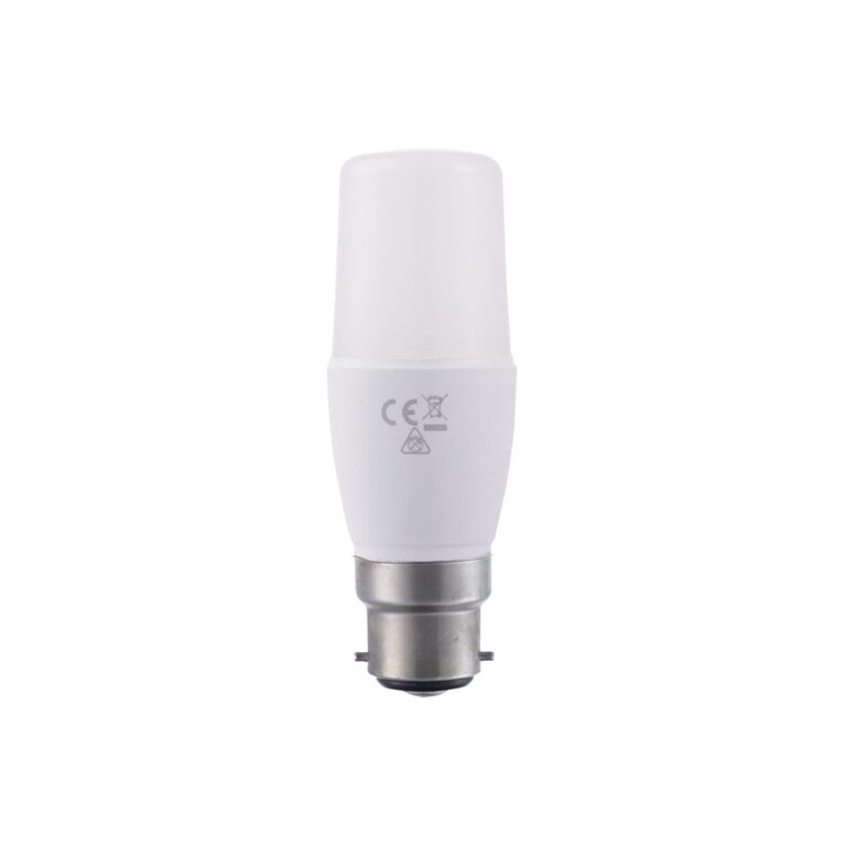 B22d 7W LED pære, 95-265V - 10,8cm, 640lm, opal glas