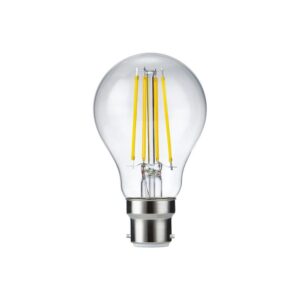 B22d 8W dæmpbar LED pære - A60, filament, klar glas, 2700K