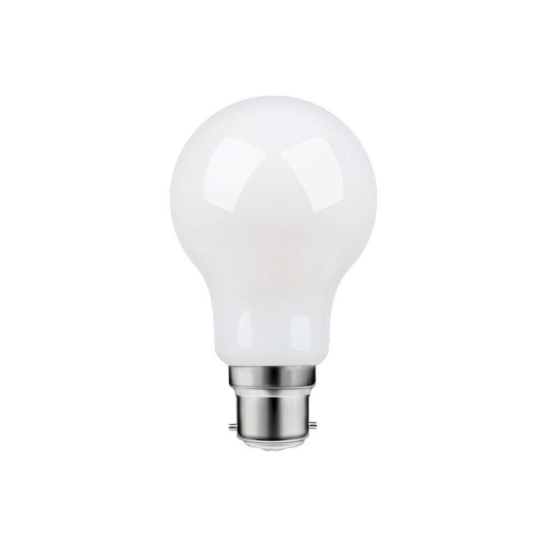 B22d 8W dæmpbar LED pære - A60, filament, mat glas, 806lm, varm hvid