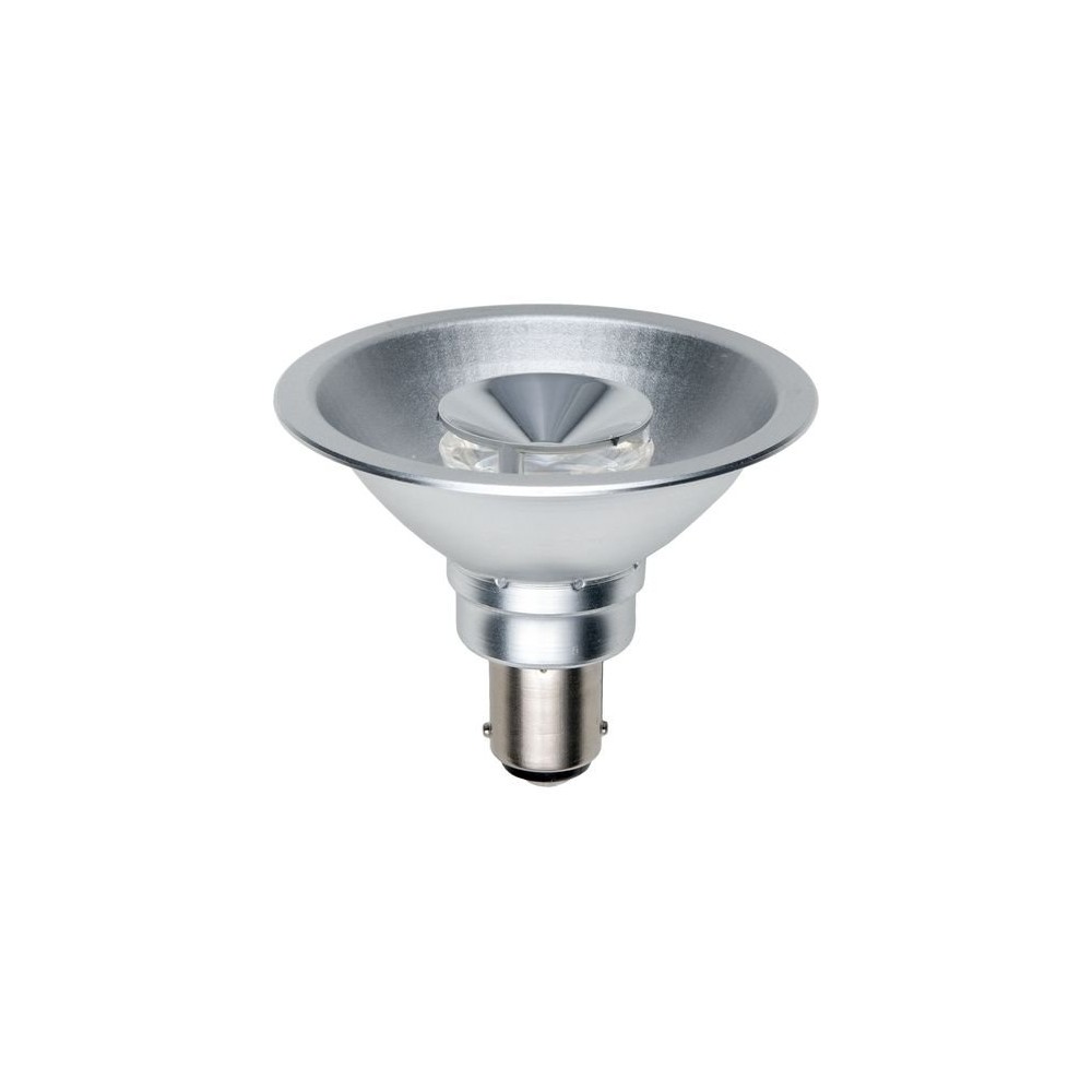 BA15d 8W AR70 dæmpbar LED pære, 12V - DimToWarm, 2000-2800K, 35 grader, grå kabinet