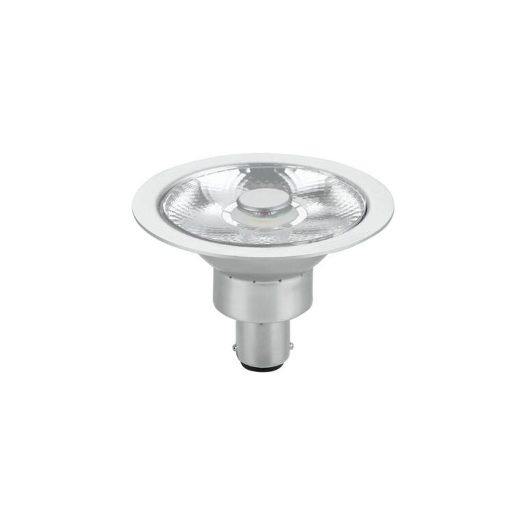 BA15d AR70 8W LED pære, 12V - 10Â°, 480lm, dæmpbar, 2700K, grå finish