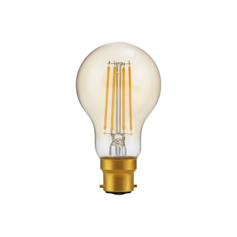 BA22d 4,7W dæmpbar LED pære - A60, filament, 2200K, guld glas, 470lm
