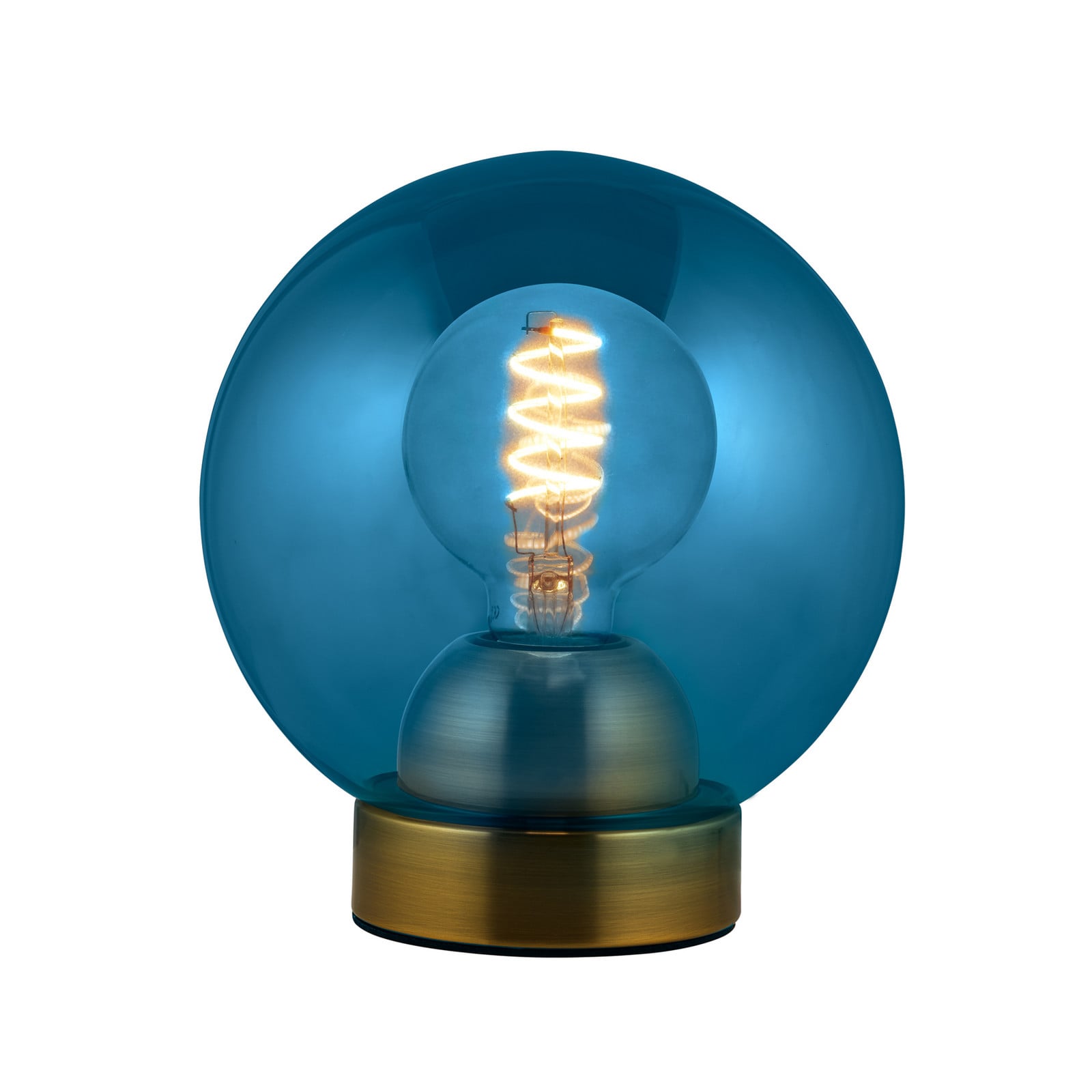 BUBBLES bordlampe, blå, Ø 18 cm, glas, E27 – Halo Design - Stue - Med én lyskilde