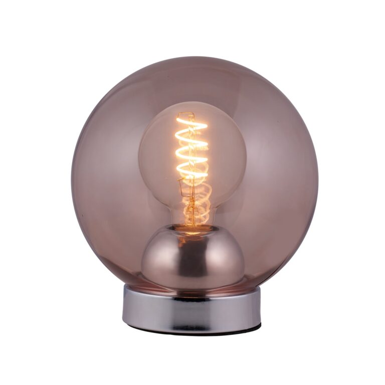 BUBBLES bordlampe, rosé, Ø 18 cm, glas, E27 – Halo Design - Stue - Med én lyskilde