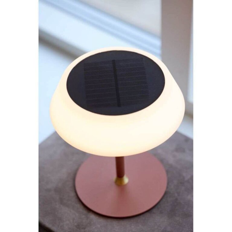 Bærbar solcelledrevet bordlampe i terrakotta – Halo Design - Stue - Metal