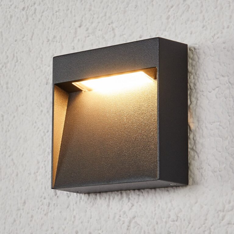 Bene LED Udendørs Væglampe Dark Grey - Lucande Dijora - Moderne - Metal - Kantet