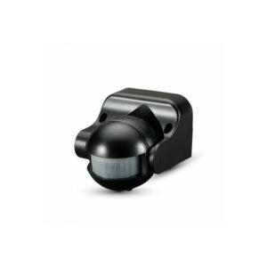 Bevægelsessensor - IP44 udendørs, LED venlig, sort, PIR infrarød