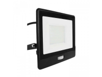Bevægelsessensor LED-projektor 50W 4000lm 4000K SAMSUNG LED IP65 Kabel 1m Sort 5 års garanti 20290