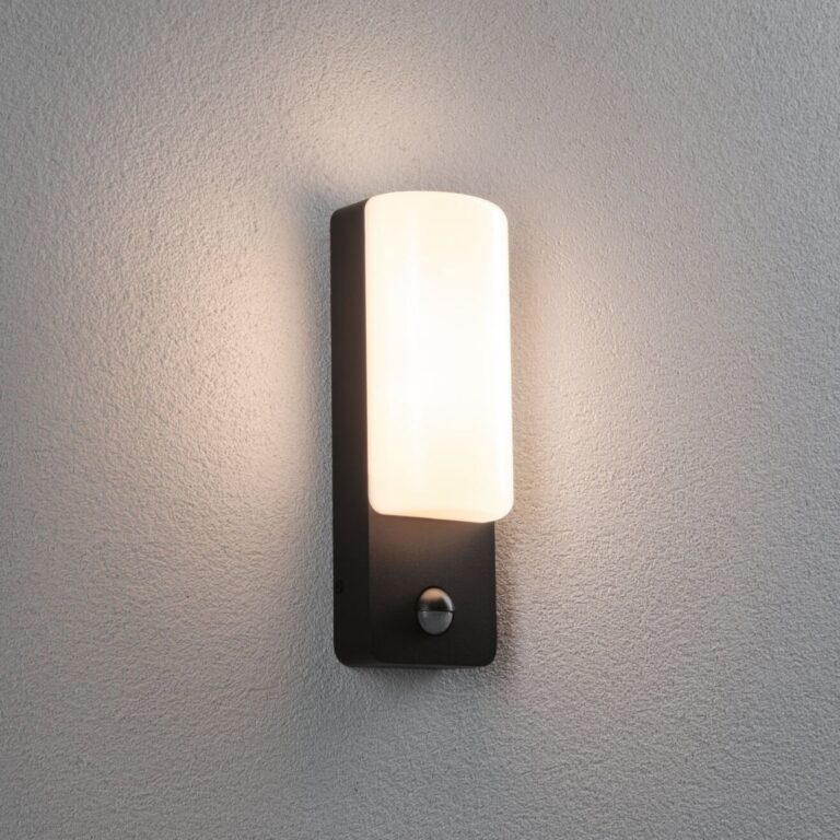 Bonnie udendørs LED-væglampe i aluminium, 2200/3000 K, sensor – Paulmann - Kantet