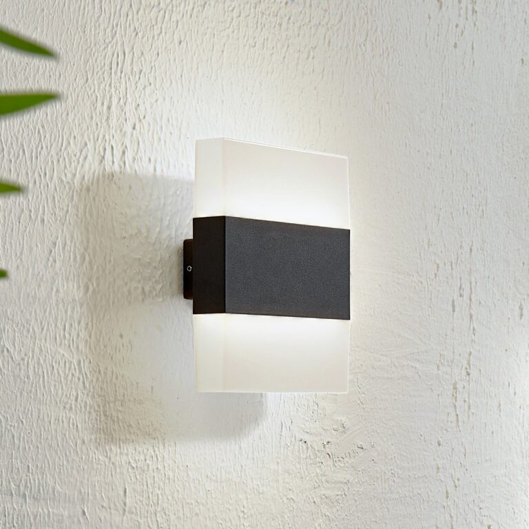 Branor LED Udendørs Væglampe Hvid/Mørk Grå - Lindby - Moderne - Aluminium - Med flere lyskilder
