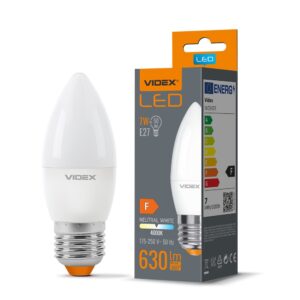 C37 LED-pære 7W E27 - neutral hvid, 230V, 630lm, forbrug 7W