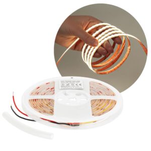 COB Udendørs LED Strip - 12V - 5m - 3000K - 8mm - IP65 - Dæmpbar