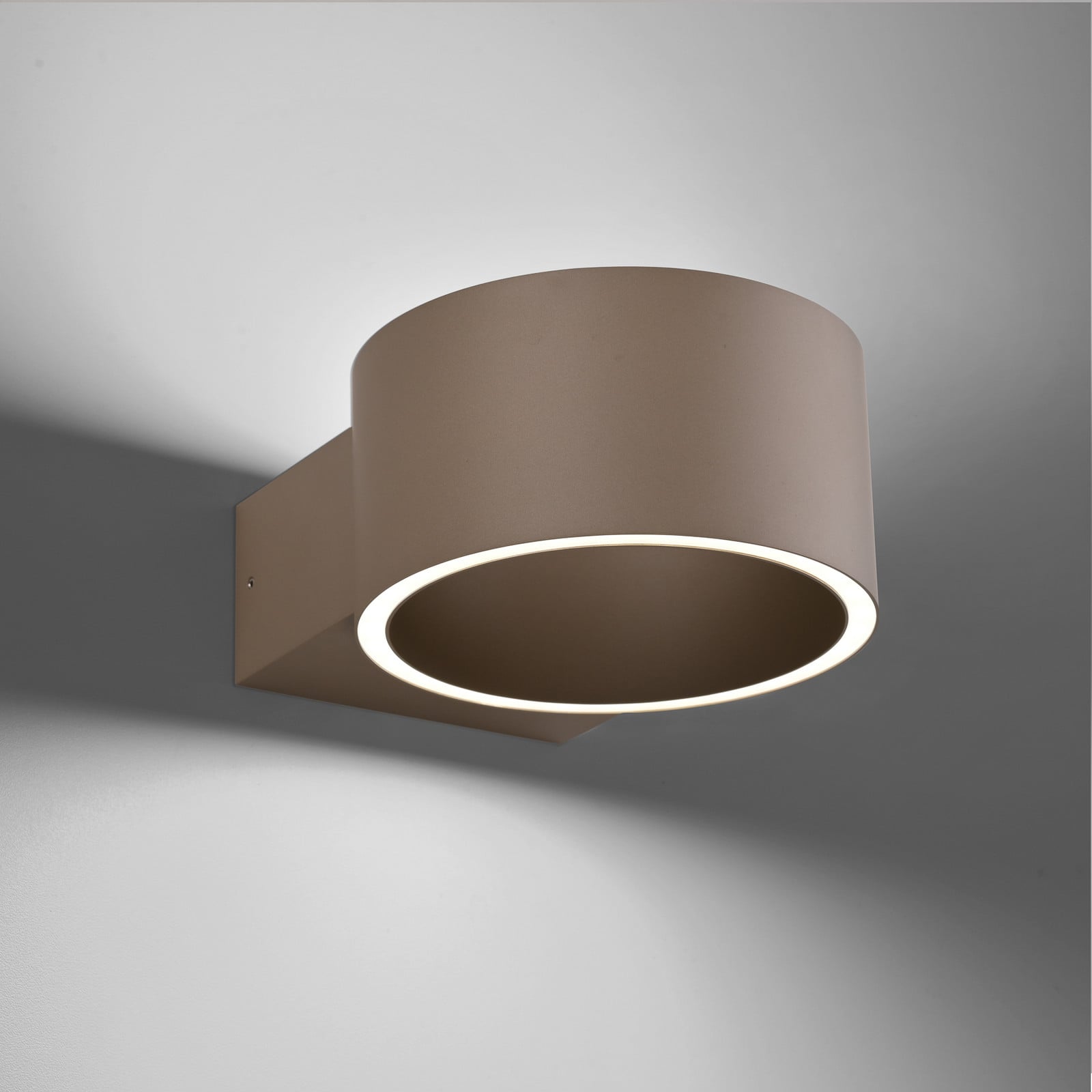 Clipse LED-væglampe, bronze, aluminium, Ø 15 cm – PURE PURE Clipse - Stue - Moderne - Cylinder