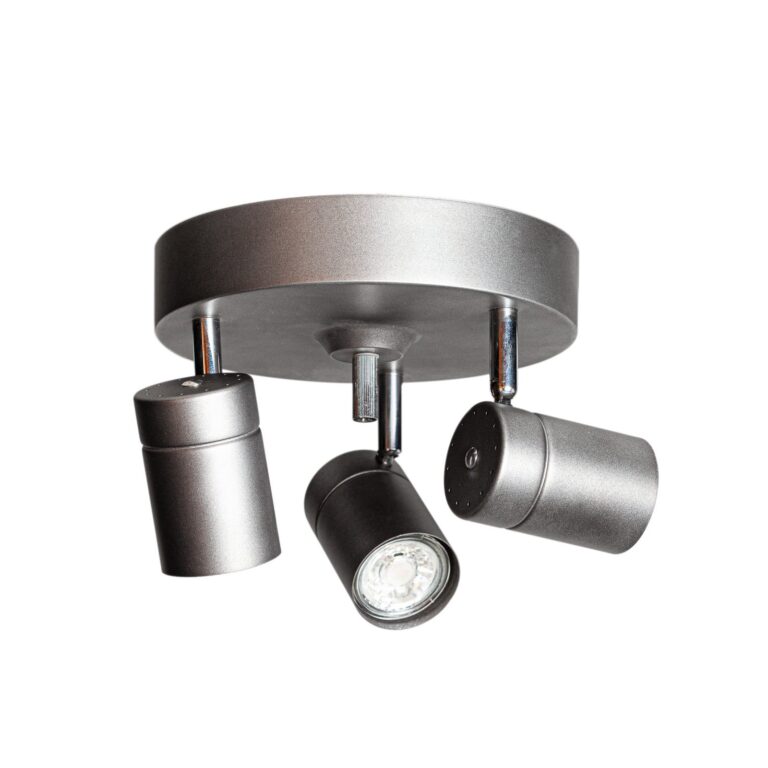 Correct loftspots, 3 lyskilder, rund, grå, GU10 – By Rydéns - Stue - Moderne - Metal - Med flere lyskilder