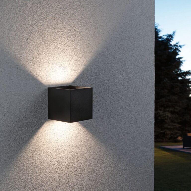 Cybo LED-udendørs væglampe, RGBW, 10 cm, antracit – Paulmann - Moderne - Aluminium - Med flere lyskilder
