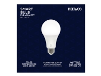 DELTACO SMART HOME - LED-lyspære - E27 - 9 W (tilsvarende 60 W) - varmt til koldt hvidt lys - 2700-6500 K