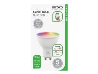 DELTACO SMART HOME - LED-lyspære - matteret finish - GU10 - 5 W (tilsvarende 40 W) - klasse F - RGB/varm til kold hvidt lys - 2700-6500 K