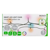 DELTACO SMART HOME WiFi lyskde, 10 meter, 80 LED, adapter, IP44, RGB