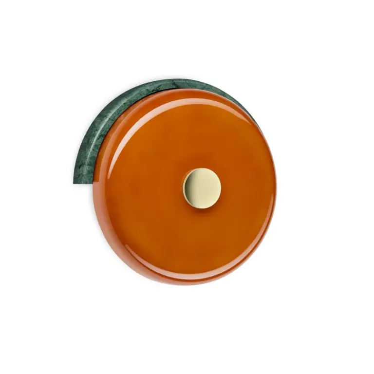 DESIGN BY US - Trip LED-væglampe, grøn/ravfarvet, glas –