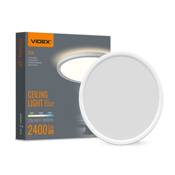 DL5R loftlampe 22W - LED, dekorativ bagbelysning, CCT justerbar, 220V, hvid