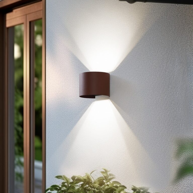 Dara Round LED Smart udendørs væglampe, rustfarvet – Lindby - Altan - Moderne - Aluminium - Plafond