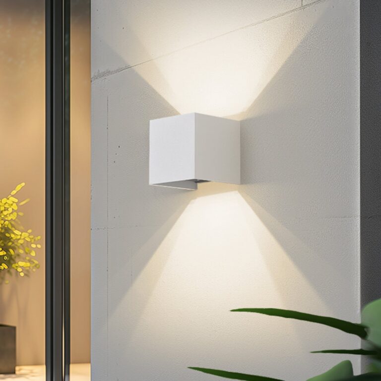 Dara Smart LED-udendørs væglampe, 10 cm, hvid, CCT Tuya – Lindby - Altan - Moderne - Aluminium - Plafond