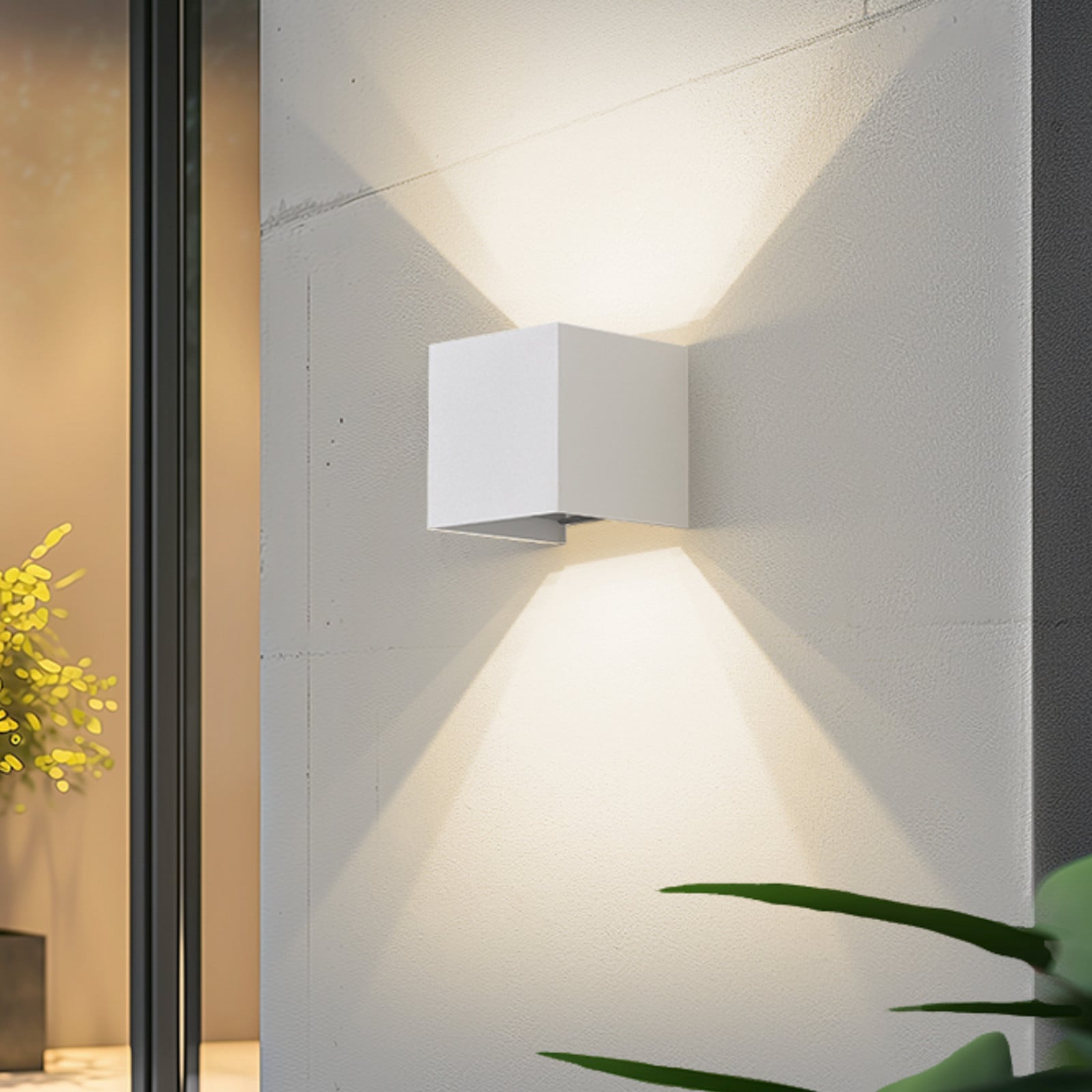Dara Smart LED-udendørs væglampe, 10 cm, hvid, CCT Tuya – Lindby - Altan - Moderne - Aluminium - Plafond