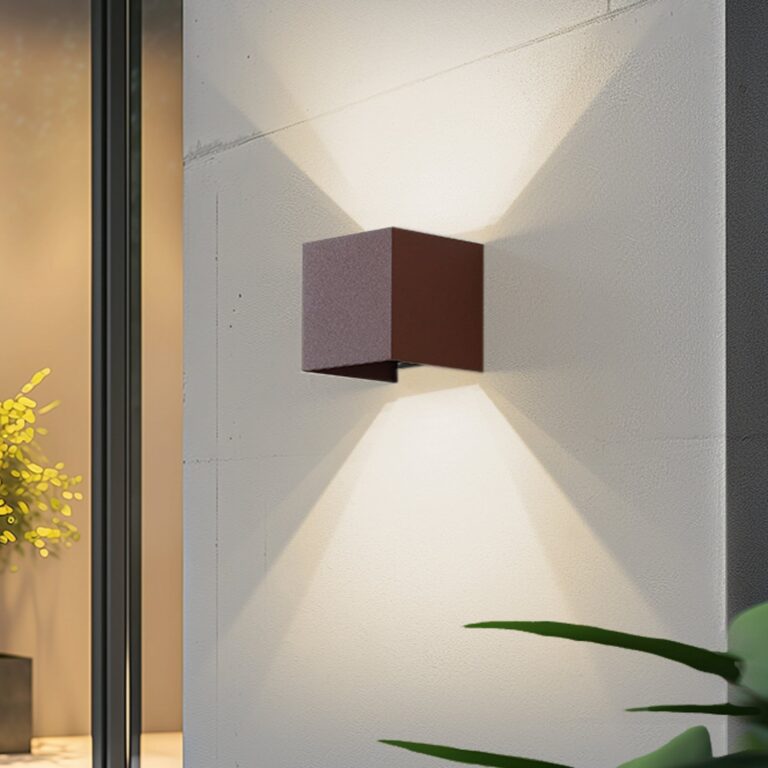 Dara Smart LED-udendørs væglampe, rustfarvet, kantet, CCT, Tuya – Lindby - Altan - Moderne - Aluminium - Plafond