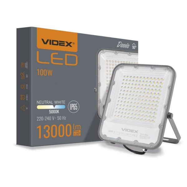 Davis spotlys 100W - LED, flood, neutral hvid, 230V, lysstyrke 13000, forbrug 100
