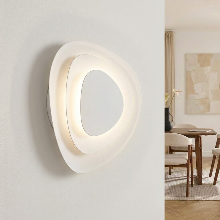 Delar LED-væglampe, dæmpbar, hvid, 25 x 25 cm, metal – Lindby - Stue - Moderne - Plastik - Rund
