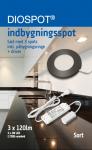 Diospot Flat - Sæt med 3xLED Indbygningsspot 3w/927 (120 lumen) og driver - Sort