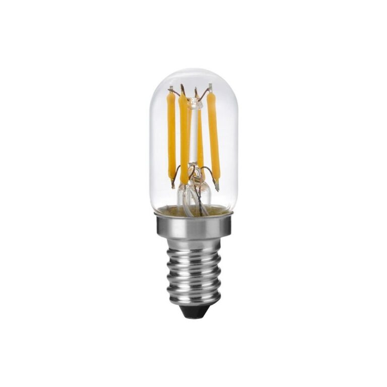 E12 2,5W dæmpbar LED pære - 6cm, filament, klar glas, 2500K