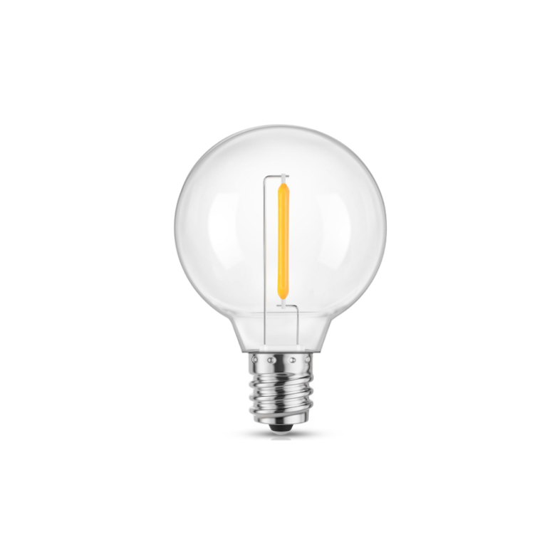 E14 1W LED kronepære - G40, Kultråd, klart glas