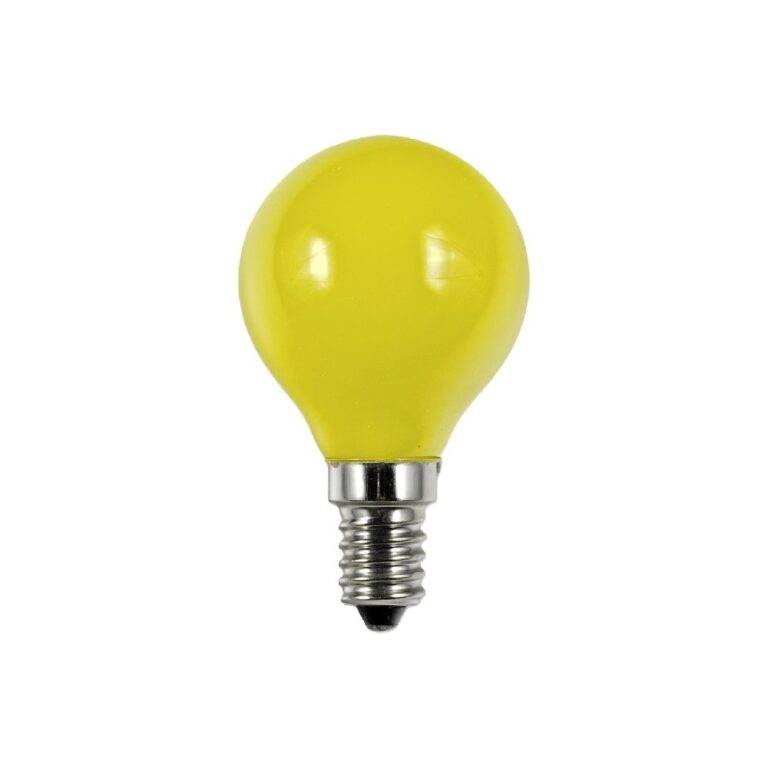 E14 1W LED kronepære - G45, Gul, Party Colour Premium