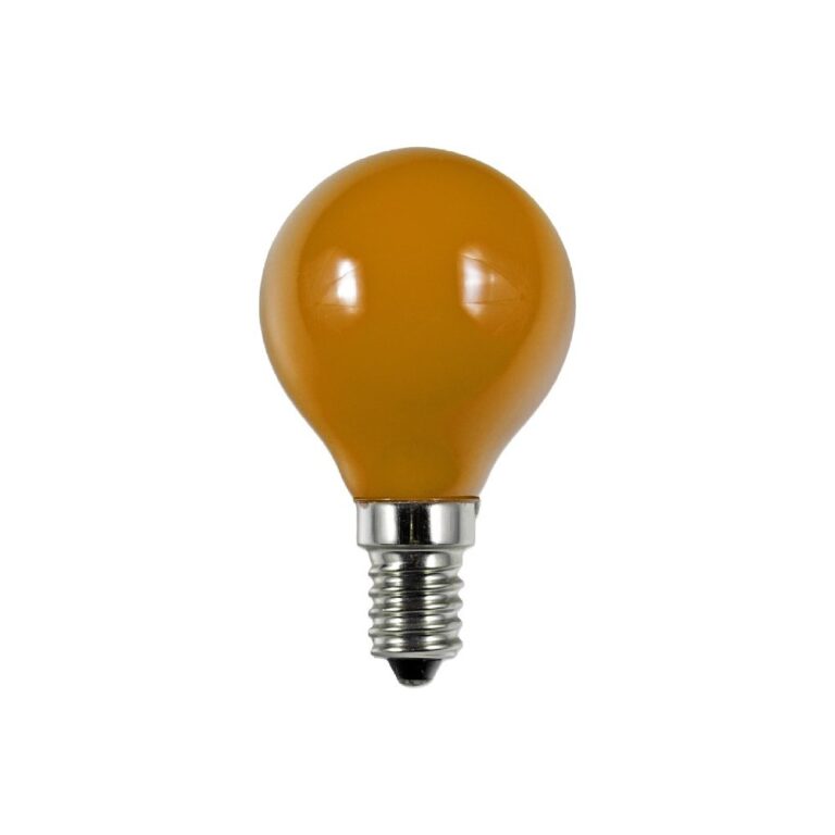 E14 1W LED kronepære - G45, Orange, Party Colour Premium