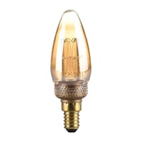 E14 2W LED Art Filament kertepære, amber glas, 65lm, 1800K