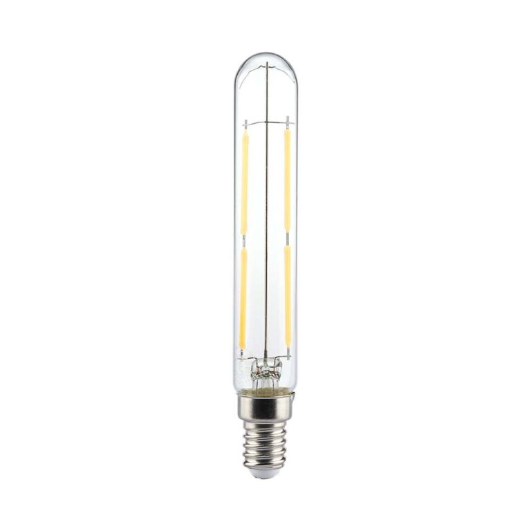 E14 4W LED pære - T20, kultråd, klart glas